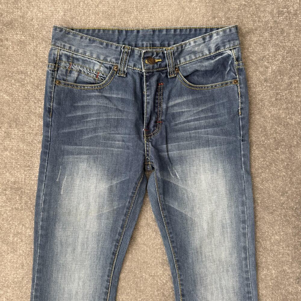 Dsquared2 Jeans Mens 29 Blue Straight Leg Distressed Denim Made Italy Designer - Picture 2 of 15